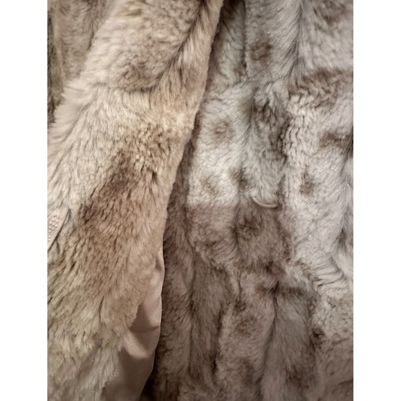Katie Todd Cream Animal Print Faux Fur‎ Coat Size Small - Picture 4 of 8